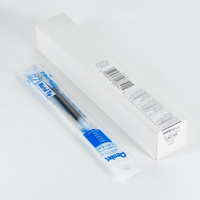 Pentel Refill Ink - For EnerGel Gel Pen, 0.7mm Metal Tip, Medium, Blue Ink, Pack of 6 Refills(LR7-6C) - Image 3